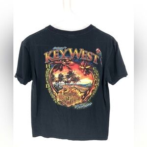 Harley Davidson Shirt Mens Medium Key West Florida Flames Biker Graphic Cotton